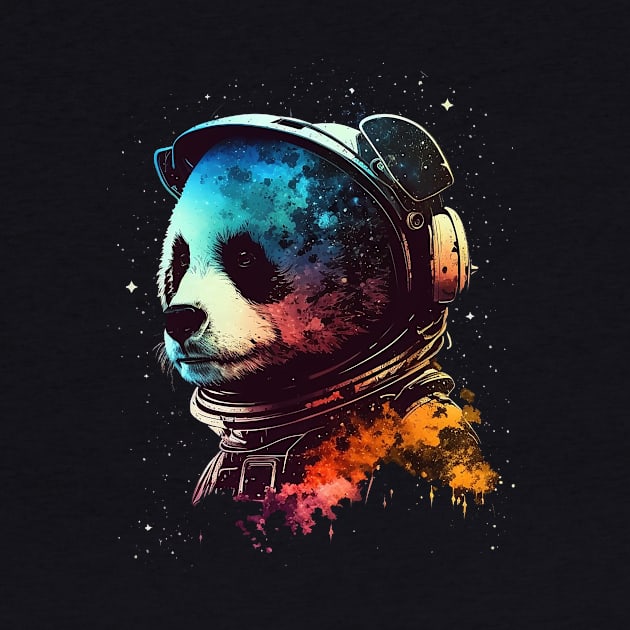 space panda by a cat cooking